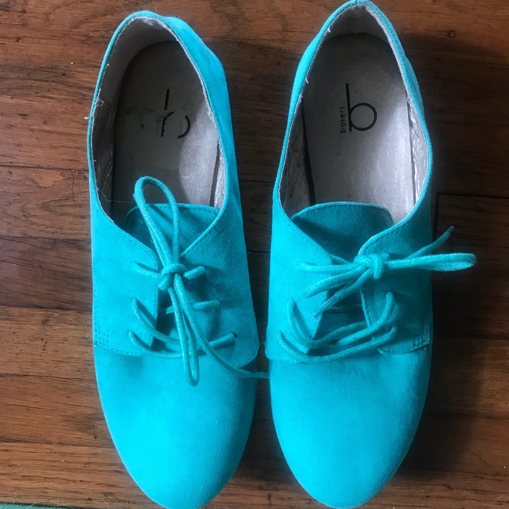 Bakers suede oxford shoe lace up green teal 6 1/2 - Picture 5 of 7